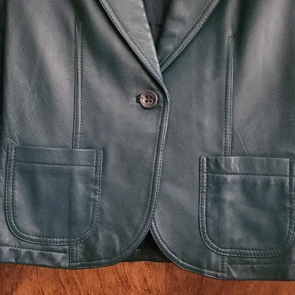 Teal Buttery Soft Leather Jacket Small - Picture 4 of 7
